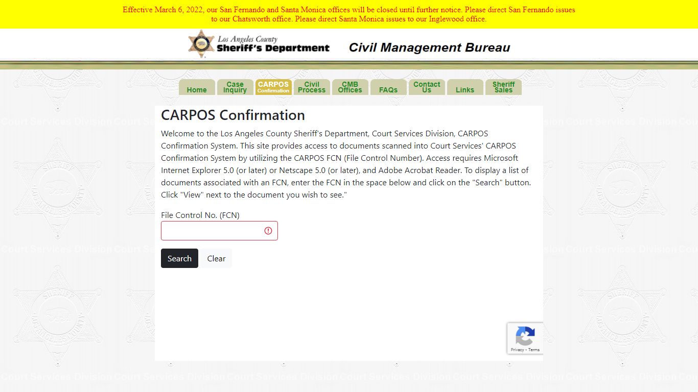 CARPOS - Los Angeles County Sheriff's Department
